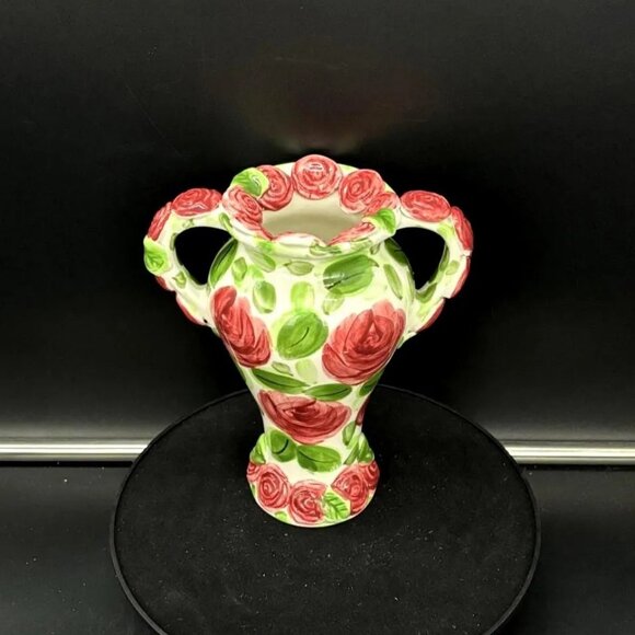 Vintage "Emily Rose" by Don Swanson Double Handled Floral Vase 6" - Picture 2 of 6